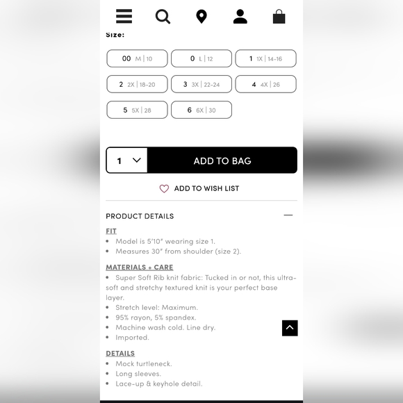 Lace up Sleeve Ribbed Mock Neck - Picture 4 of 4
